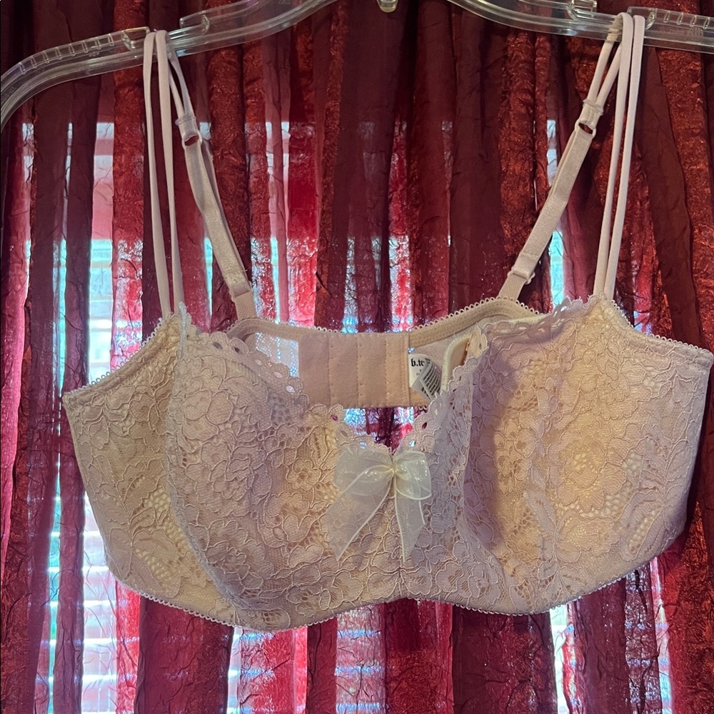 Elegant Lace Underwire Bra in Soft Pink